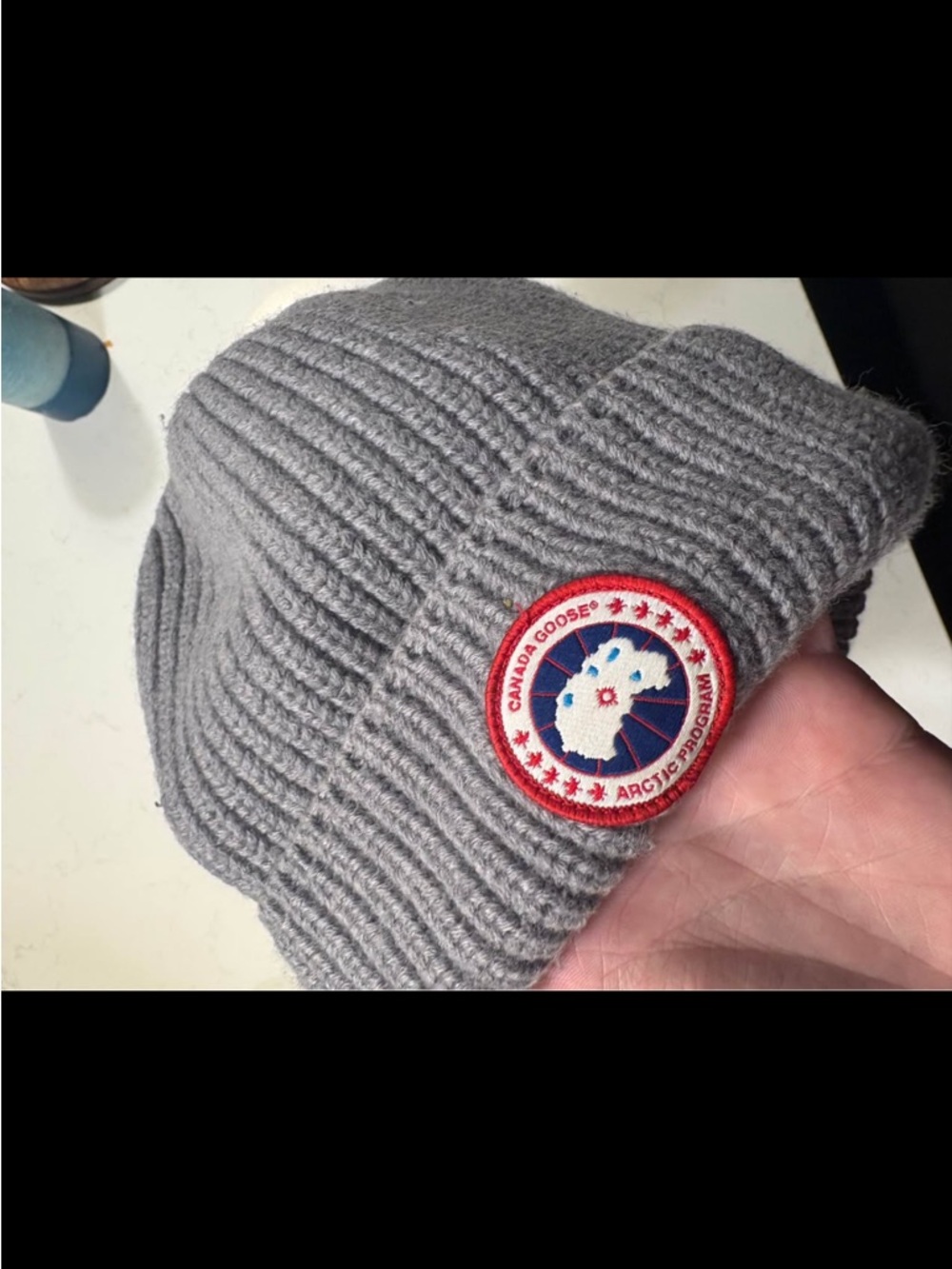 Canada Goose Grey Ribbed Knit Beanie in good condition - Picture 2 of 5